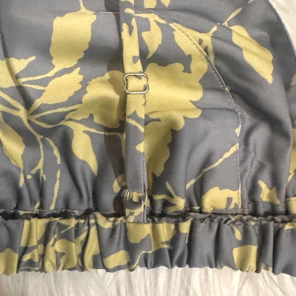 NWT Outerknown Floral Print Open Back Triangle Bra Top in Gray & Yellow Size M - Picture 11 of 11